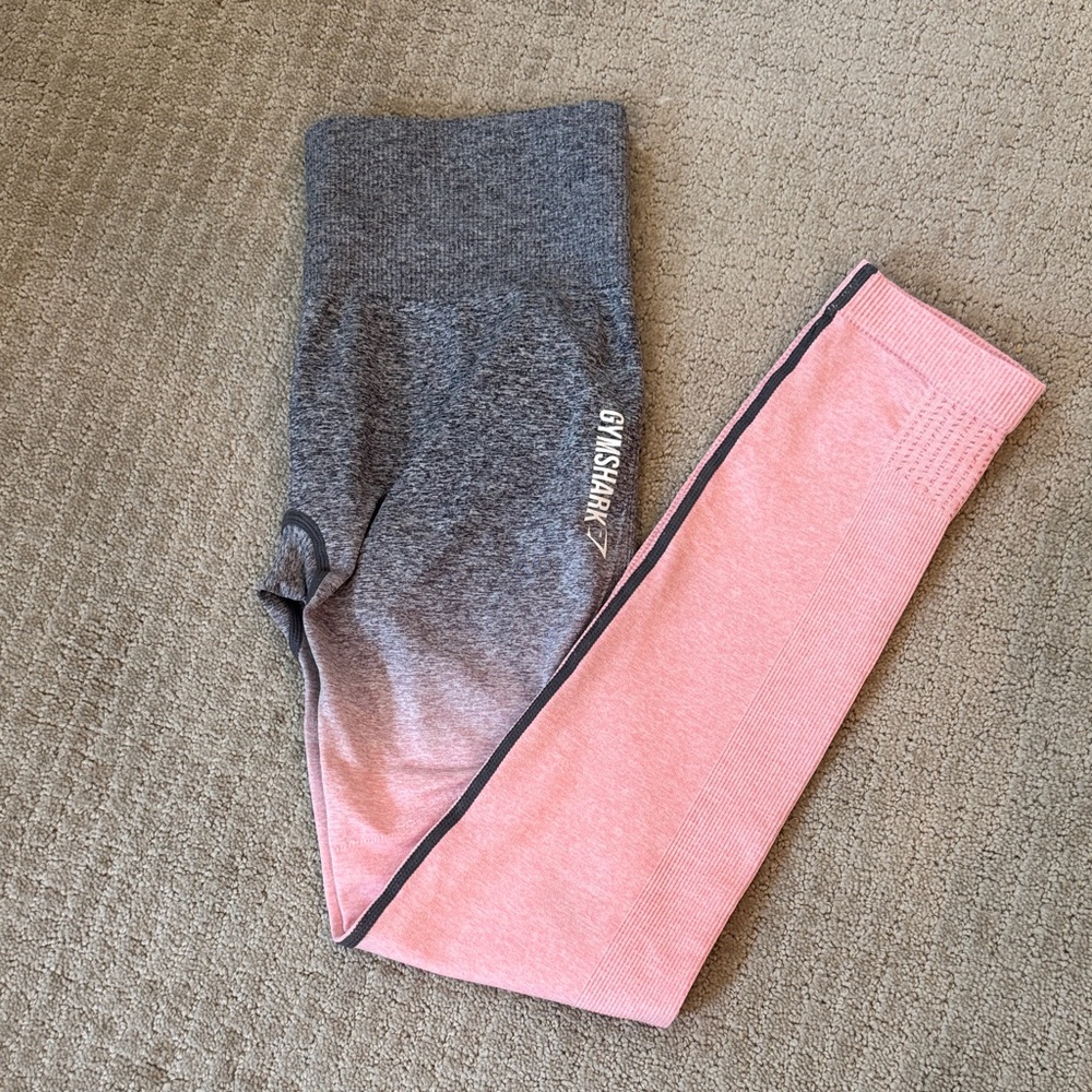 Gymshark Two-Tone Pink and Gray Leggings